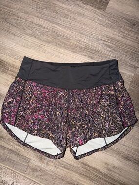 lululemon athletica Black Waistband Multicolor Speckled Athletic Shorts